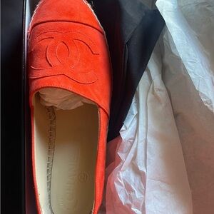 CHANEL Women's Vibrant Red Espadrilles